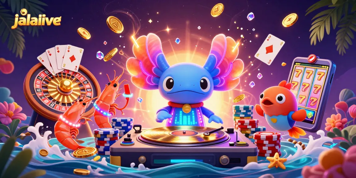 Experience jalalive live streaming with vibrant characters, golden coins, and casino elements in a dynamic underwater scene.
