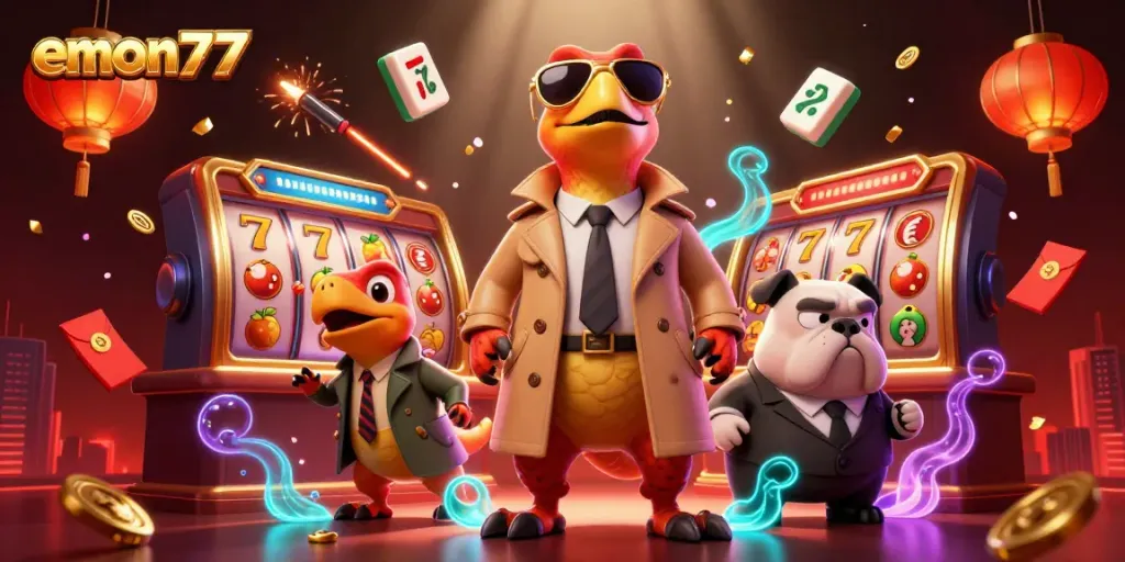 Experience the thrill of emon77 as raptors cleverly disguise themselves to enter a lavish casino.