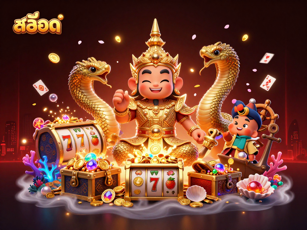 Engage in thrilling slots gameplay with สล็อต showcased with vibrant characters and dynamic elements.