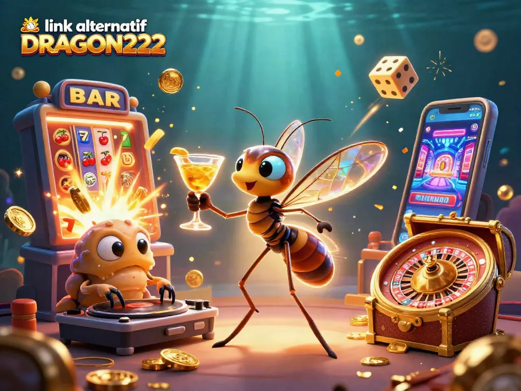 Experience excitement with link alternatif DRAGON222, featuring thrilling casino characters and vibrant gaming elements.
