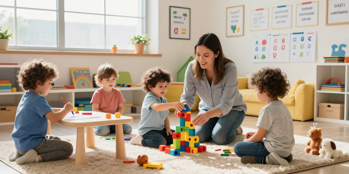 Children experiencing creative play with link slot toys in a vibrant classroom environment.