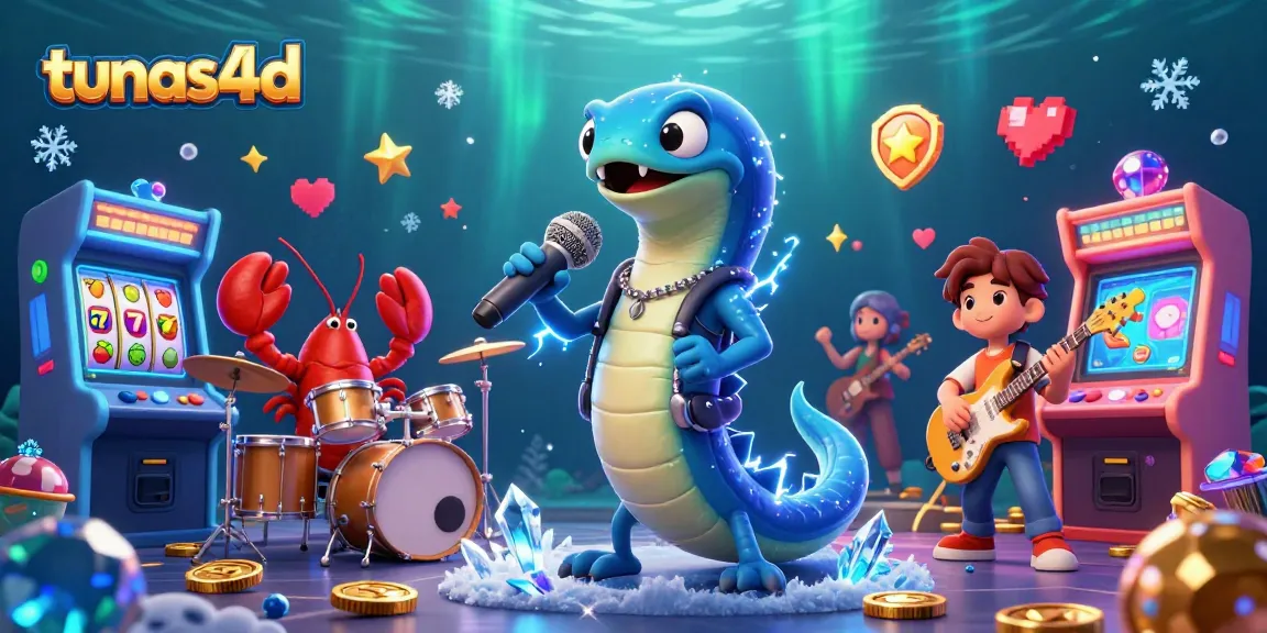 Engage with tunas4d slots as vibrant characters perform in a colorful underwater casino scene.