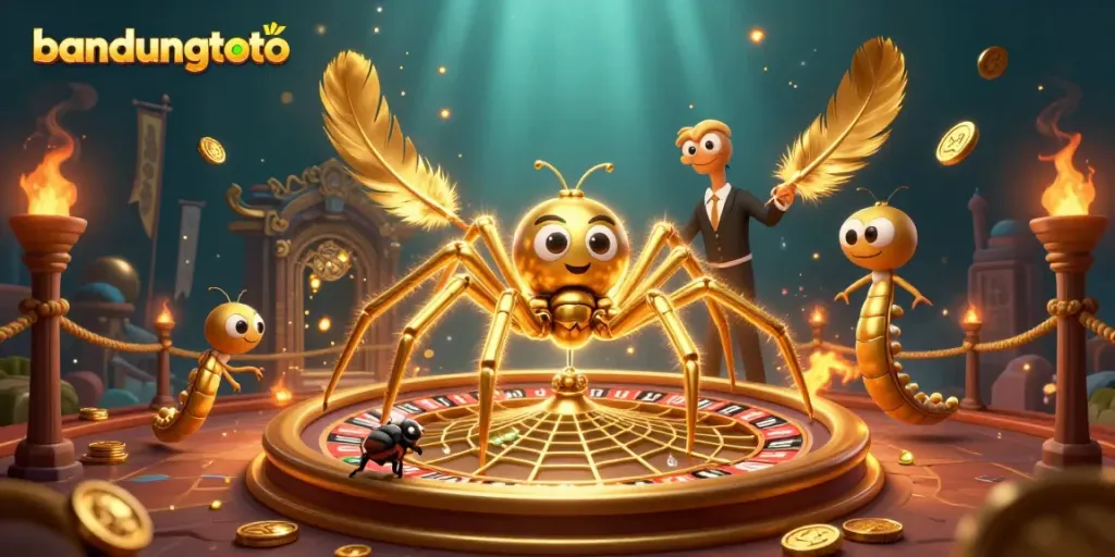 Experience the thrill of betting with bandungtoto in this vibrant 3D gambling scene.