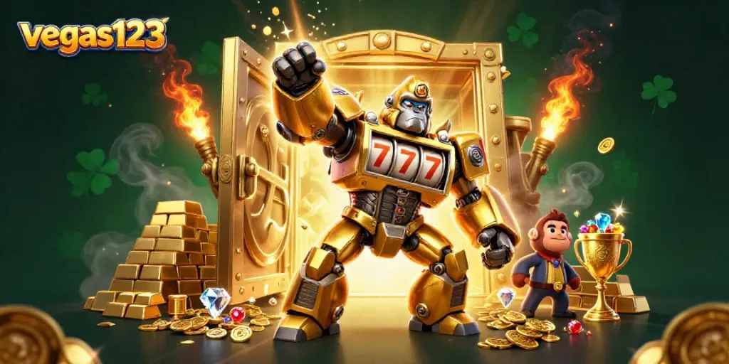Menangkan di vegas123 dengan gorila emas dan harta berlimpah di kasino digital.