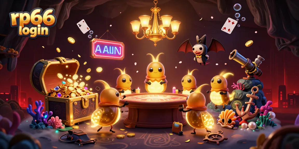 Experience rp66 login for daily bonuses in this vibrant cave casino illustration.