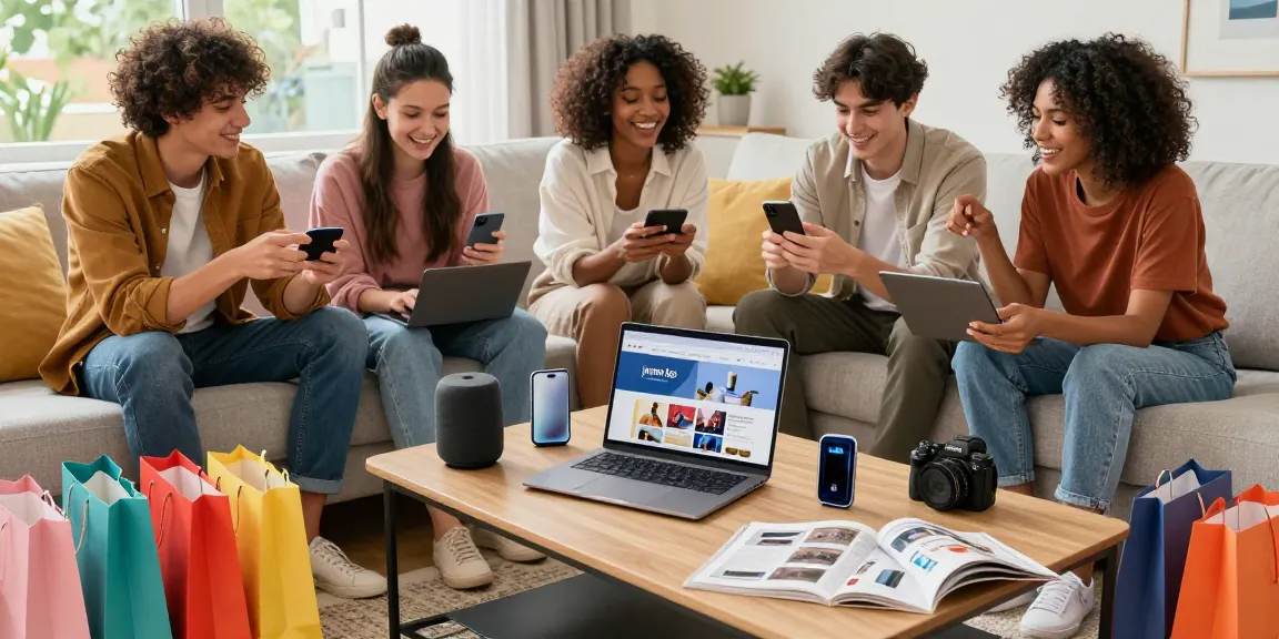 Aktivitas belanja online di yume toto dengan teman-teman, suasana santai dan ceria.