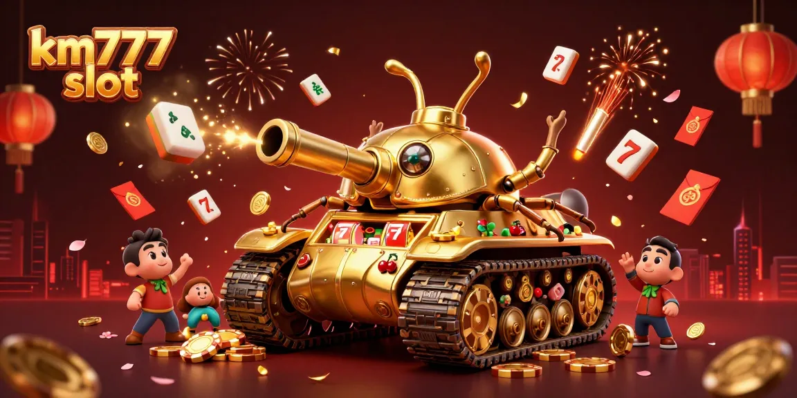 Experience the excitement of km777 slot in this vibrant 3D casino celebration with animated symbols.