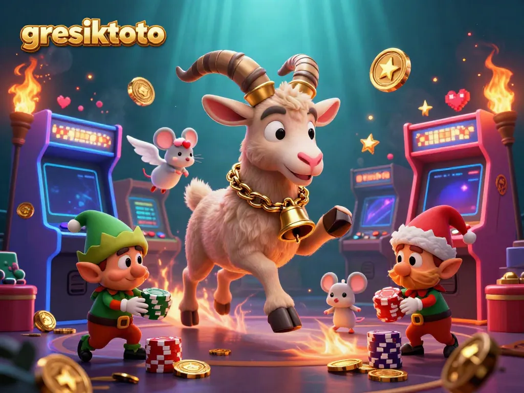 Experience the excitement of gresiktoto in a festive casino scene with interactive characters and vibrant gameplay elements.
