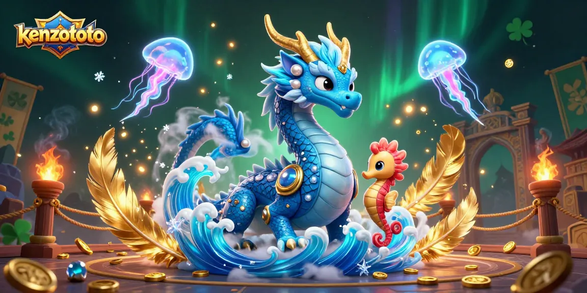 Kenzototo mengajak pemain merasakan keseruan game dengan naga air 3D dan kuda laut bertarung di arena permainan.