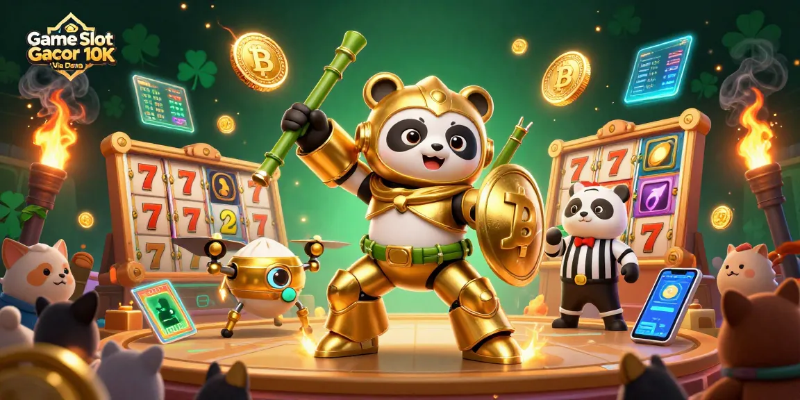 Spin the reels and win big with Game Slot Gacor Via Dana 10K in this exciting casino scene.
