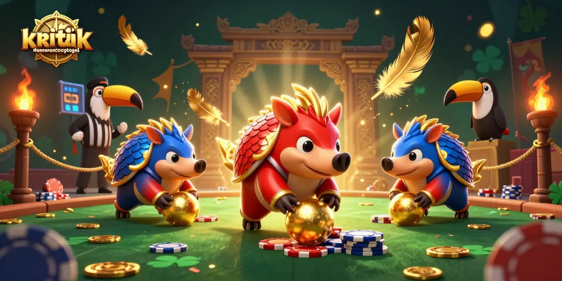 Engage in thrilling gameplay with kritikdansarancongtogel featuring rival pangolins competing in a dynamic casino setting.